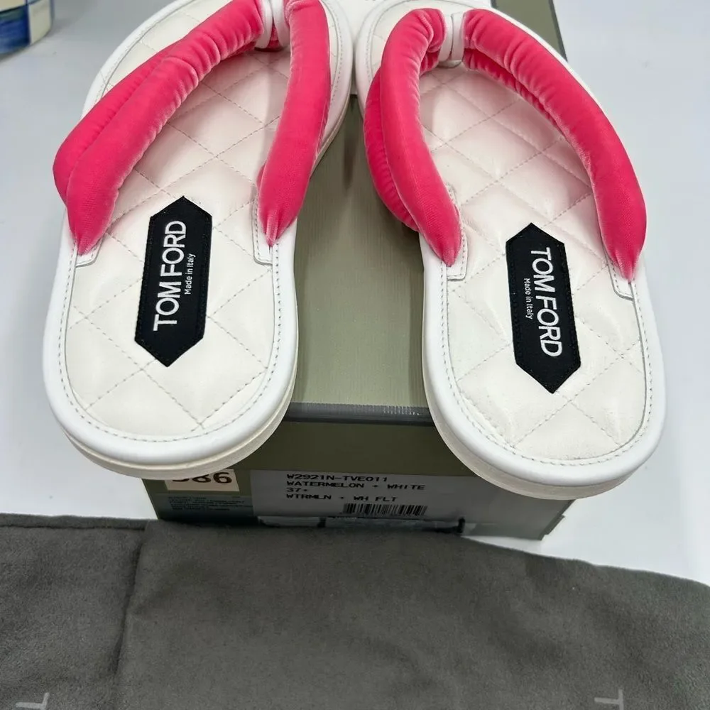 Women's Tom Ford pink 
Flip-flop sandals size 37.5 made in Italy - Picture 8 of 10